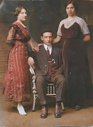 Rebecca Dumes Lieberman, Louis Dumes, Rebecca Stein Dumes. I have no yet found Louis' immigration info, so it's unclear exactly when he came to America. In the 1920 census, Louis said he immigrated 1906. However, Lillian Dumes Zoll wrote: 'My father Louis came to America in 1905, passing through Ellis Island. He was able to work in a foundry in Suffern, New York, but he didn't stay there very long.'